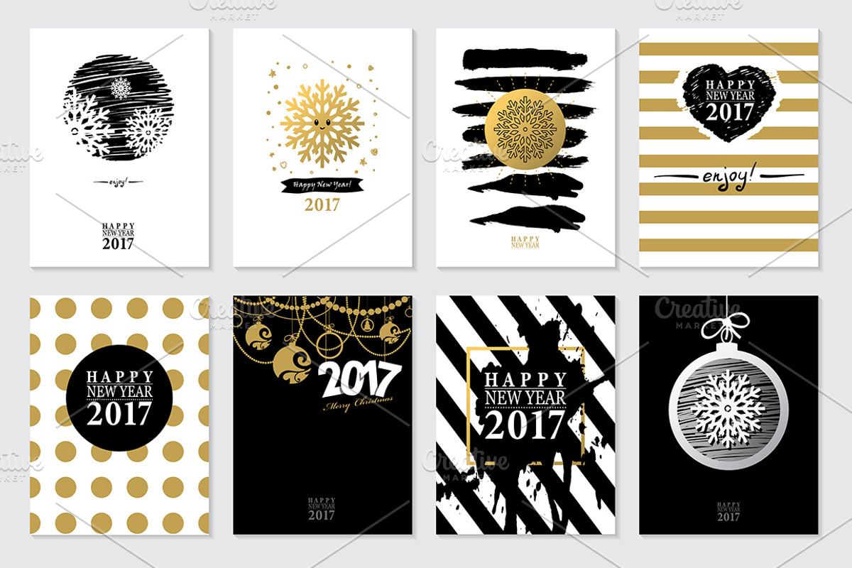 2017 Happy New Year Greeting Cards, a Background Graphic by GalaStudio (Photo 3 of 6)