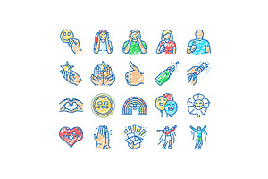 positive mood happy smile icons hand, an Object Illustration by pikepicture