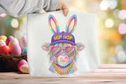Easter Hip Hop Highland Cow PNG, an Illustration by CraftArtStudio (Thumbnail 1 of 4)