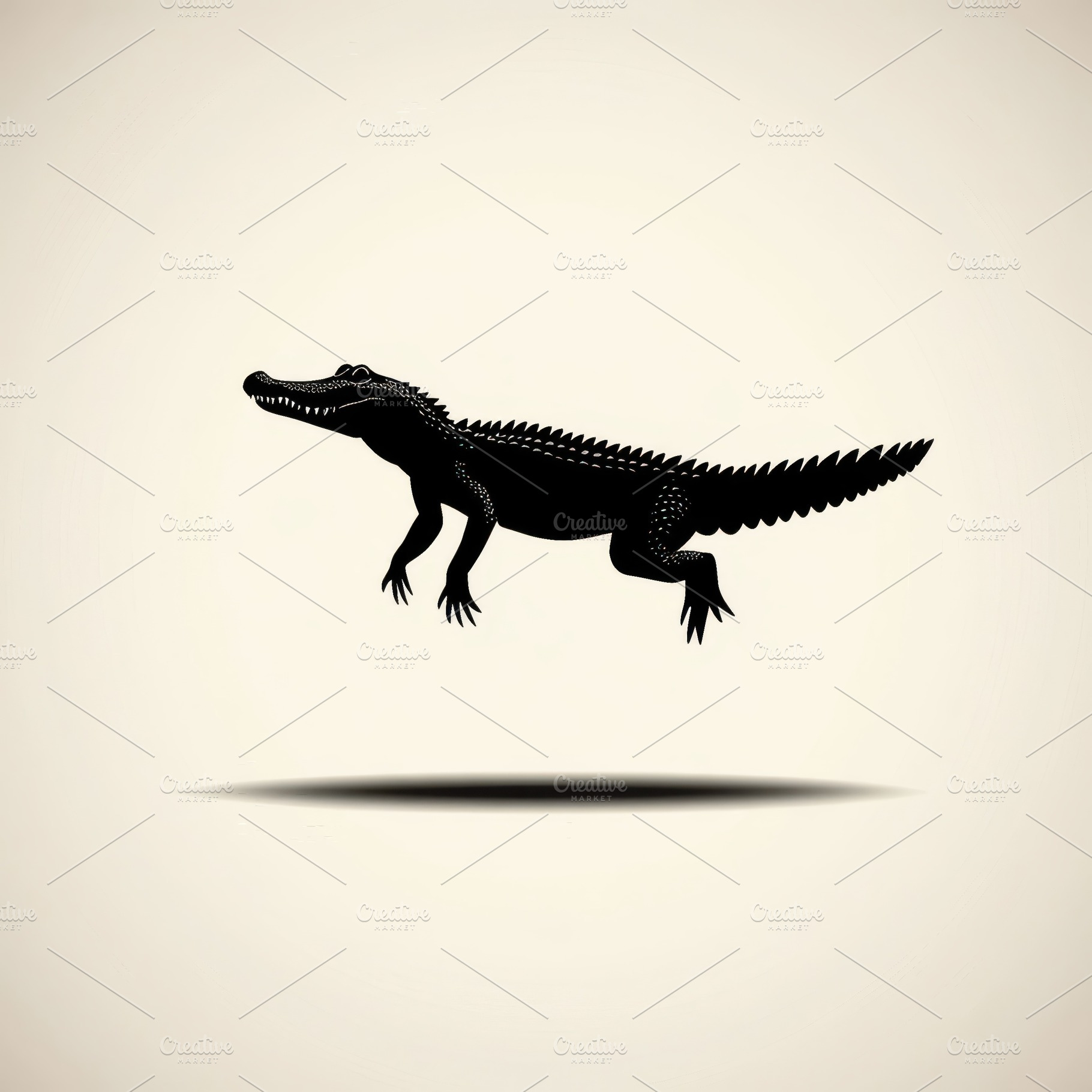 Leaping Alligator Silhouette Wildlif, an Animal Photo by Pixeness Studio