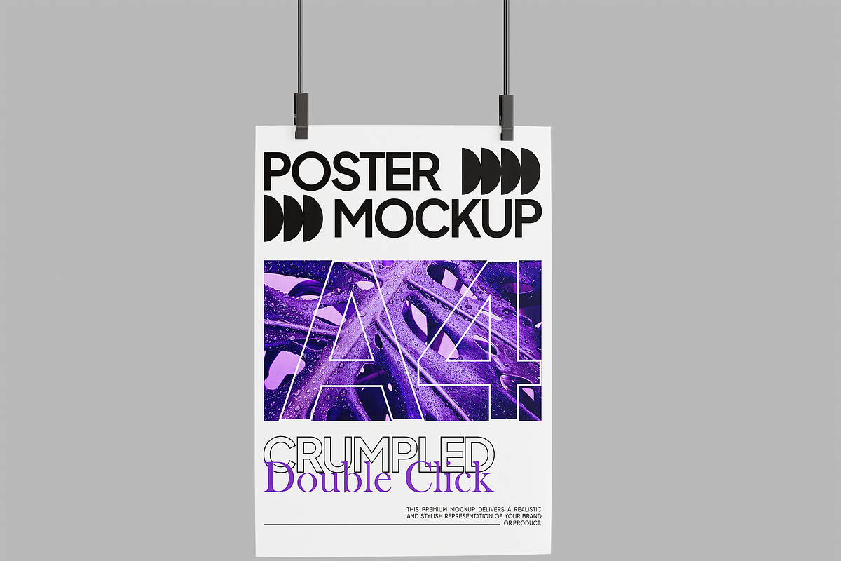Crumpled A4 Poster Mockup, an Advertising Mockup by Permadi Creative (Photo 3 of 3)