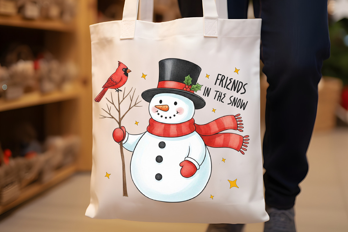 Christmas Snowman Cardinal PNG, an Illustration by SinaCreation (Photo 5 of 6)
