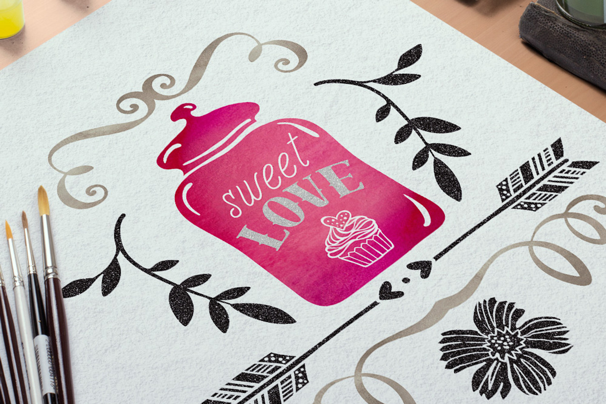 Hand Drawn Romantic Decoration Pack, a Decorative Illustration by kite-kit (Photo 4 of 4)