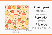 Cute Summer Fruits Pattern, a Pattern Graphic by Casa Mandarina (Thumbnail 3 of 8)