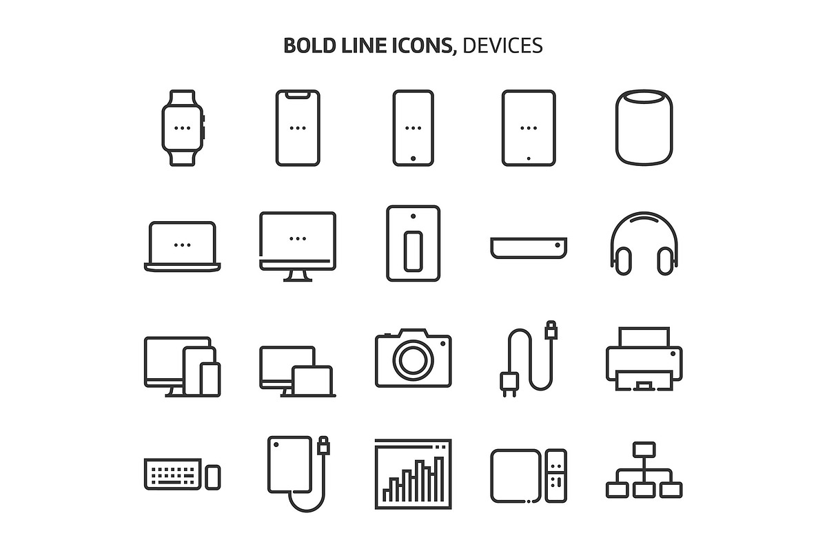 Bold Line Icons, an Outline Icon by Howcolour (Photo 15 of 151)