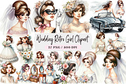 Wedding Retro Girl Clipart, an Illustration by DreamArtGraphic (Thumbnail 1 of 4)