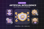 3D Artificial Intelligence Icon, an Object Graphic by Artnivora.Std (Thumbnail 1 of 4)