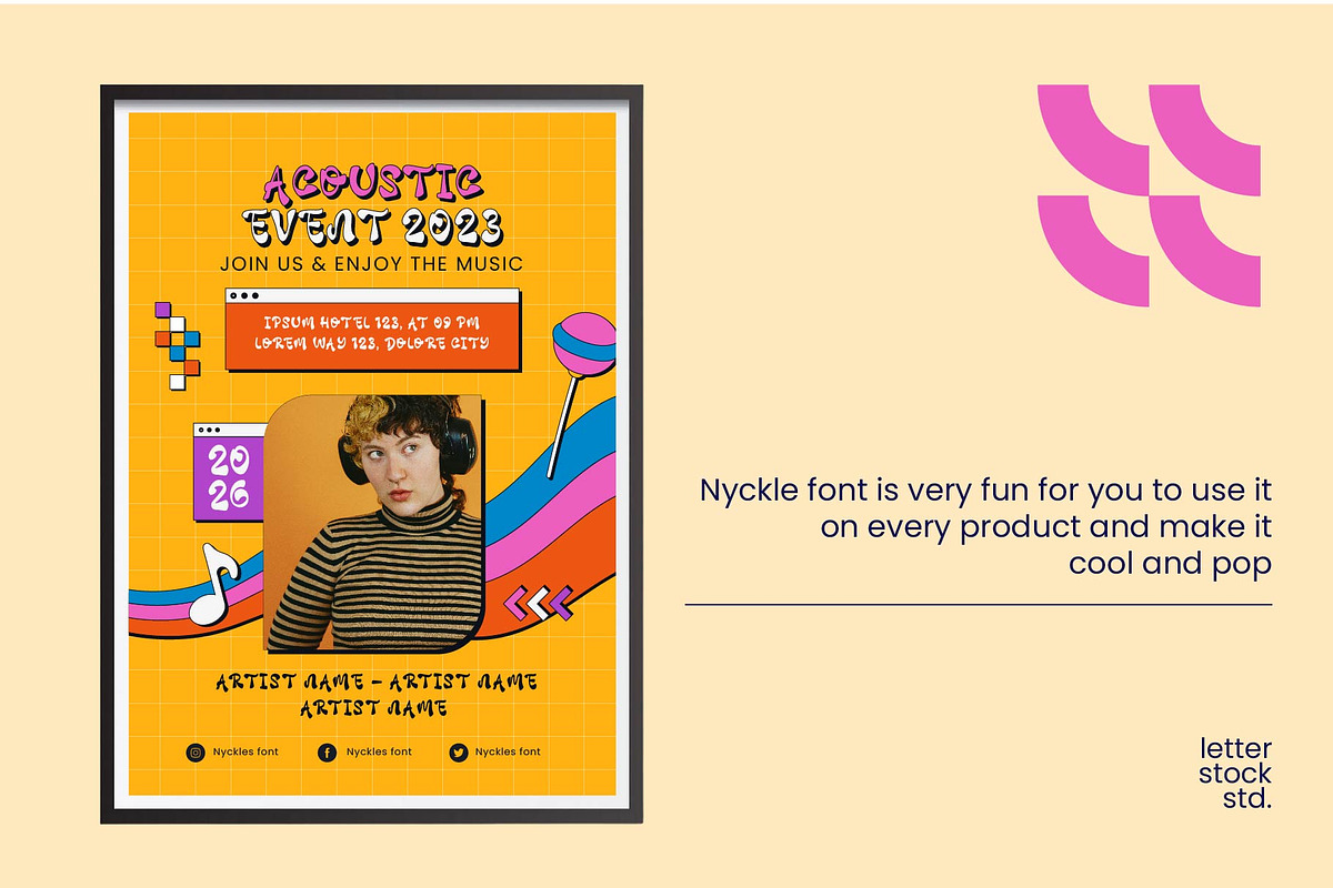 Nyckle - Playful Decorative Font, a Sans Serif Font by LetterStock (Photo 4 of 6)