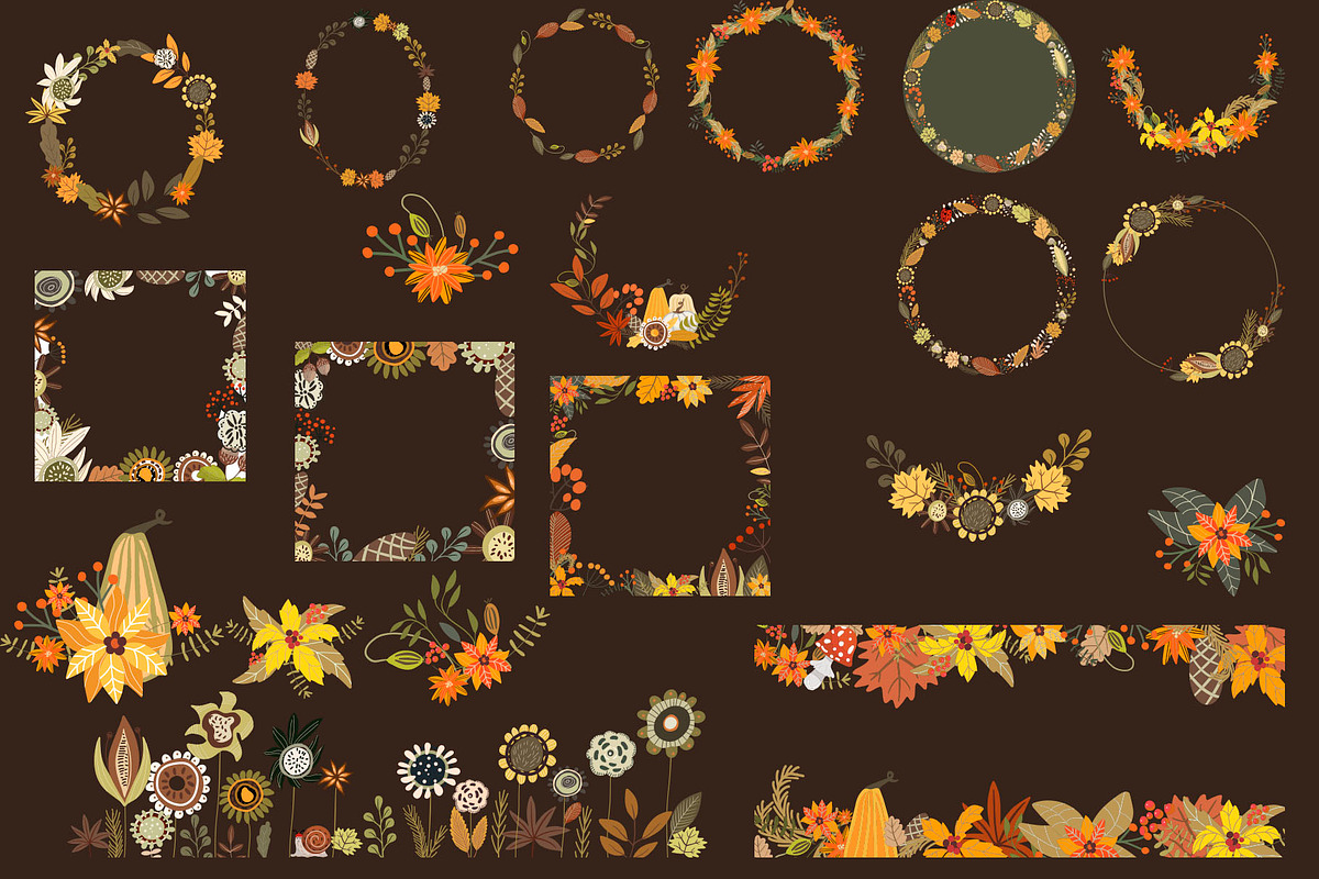 Thanksgiving frames and animals set, an Animal Illustration by NataLyaroArt (Photo 3 of 7)