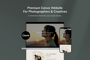 Photographer Canva Website Template, a Landing Page Template by batang
