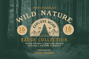 16 WILD NATURE BADGES COLLECTION