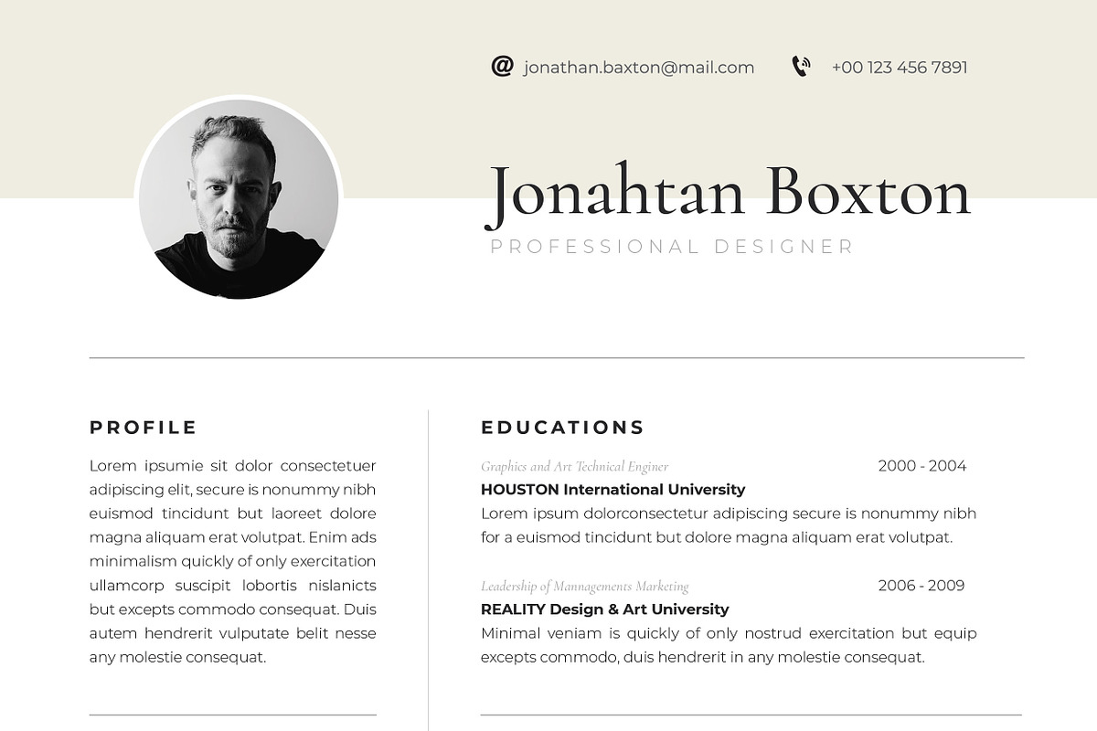 Resume / CV Template, a Resume Template by UX-group (Photo 6 of 6)