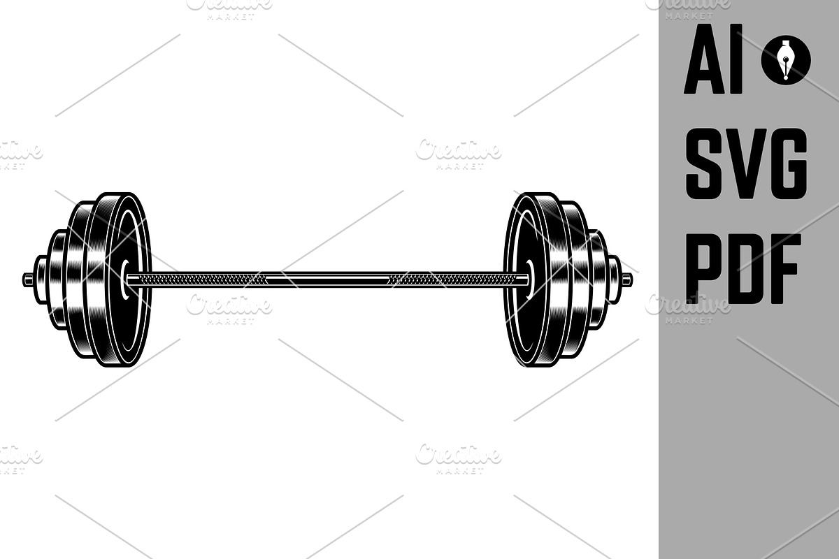 Illustration of barbell, an Object Graphic by Vectorhight | Creative Market