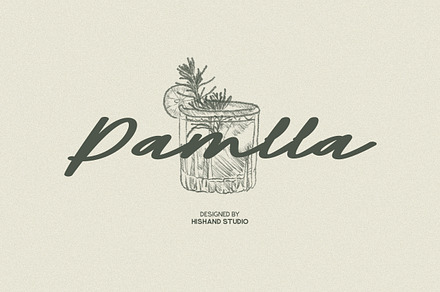 Pamlla Aesthetic Script Font, a Font by Hishand Studio