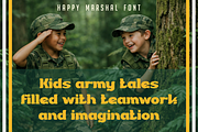 Happy Marshal Playful Army Stencil F, a Font by PutraCetol Studio (Thumbnail 4 of 5)