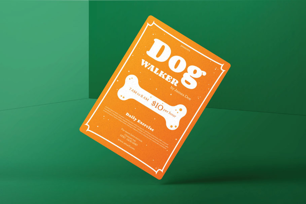 Dog Walker Flyer, a Flyer Template by FaraHelal (Photo 1 of 3)