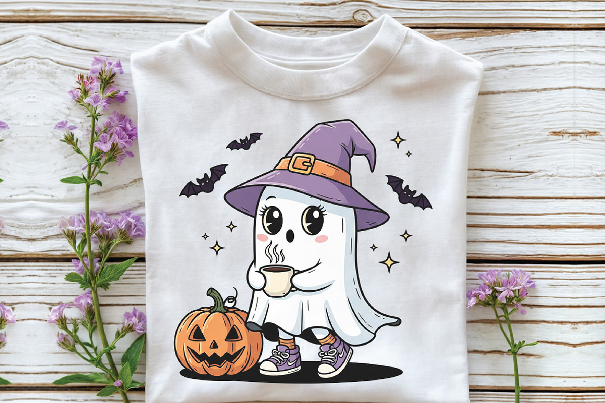Cute Ghost Spooky Season PNG, an Illustration by CraftArtStudio (Photo 2 of 4)