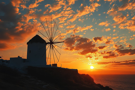 Stunning sunset over Mykonos island, a Photo by Iftikhar Alam