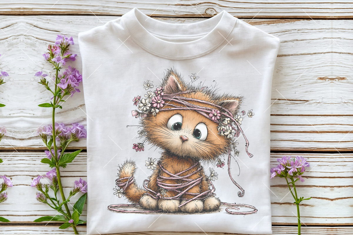 Whimsical Easter Kitten Clipart, an Illustration by OK Design (Photo 4 of 6)