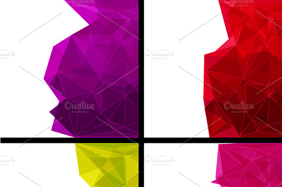 Set of abstract triangle backgrounds preview 3