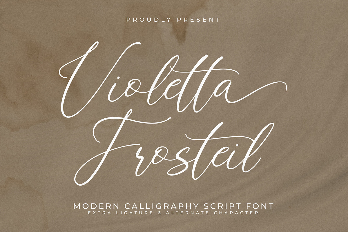 Violetta Frosteil, a Script Font by Goresan Studio (Photo 1 of 15)