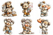 Valentine Teddy Bear Clipart, an Illustration by Daily.Designs (Thumbnail 4 of 5)