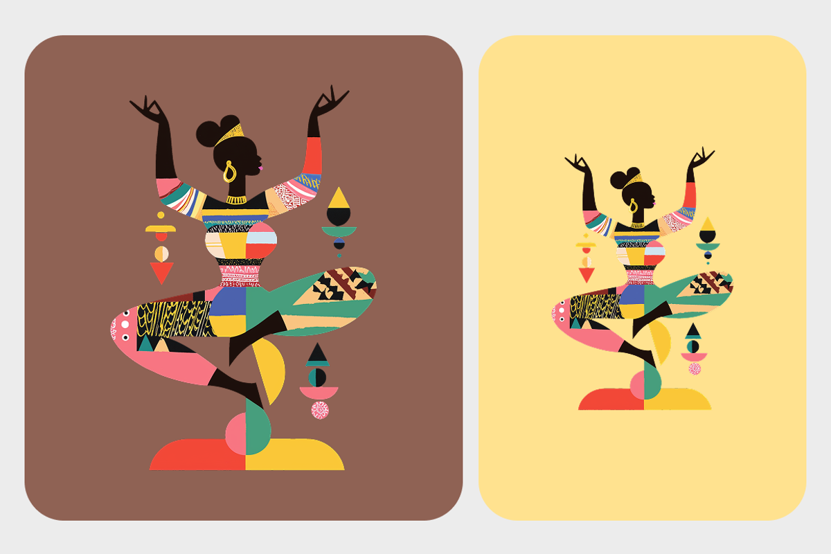 African Woman Doing Yoga, a Person Illustration by Danil Polshin (Photo 2 of 3)