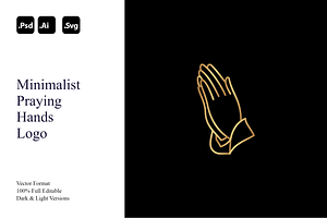 Minimalist Praying Hands Logo, a Branding & Logo Template by Luxury Logos
