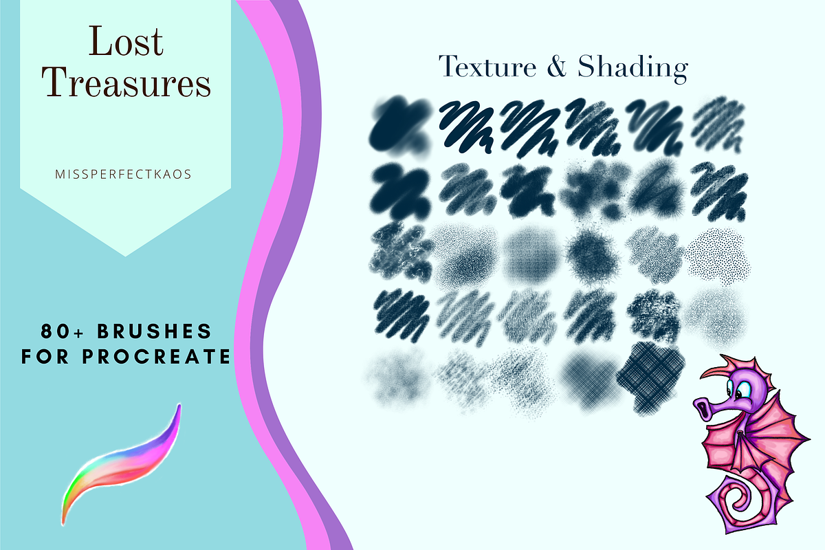 Lost Treasures-81 Procreate Brushes, a Brush Add-On by MissPerfectKaos (Photo 4 of 6)