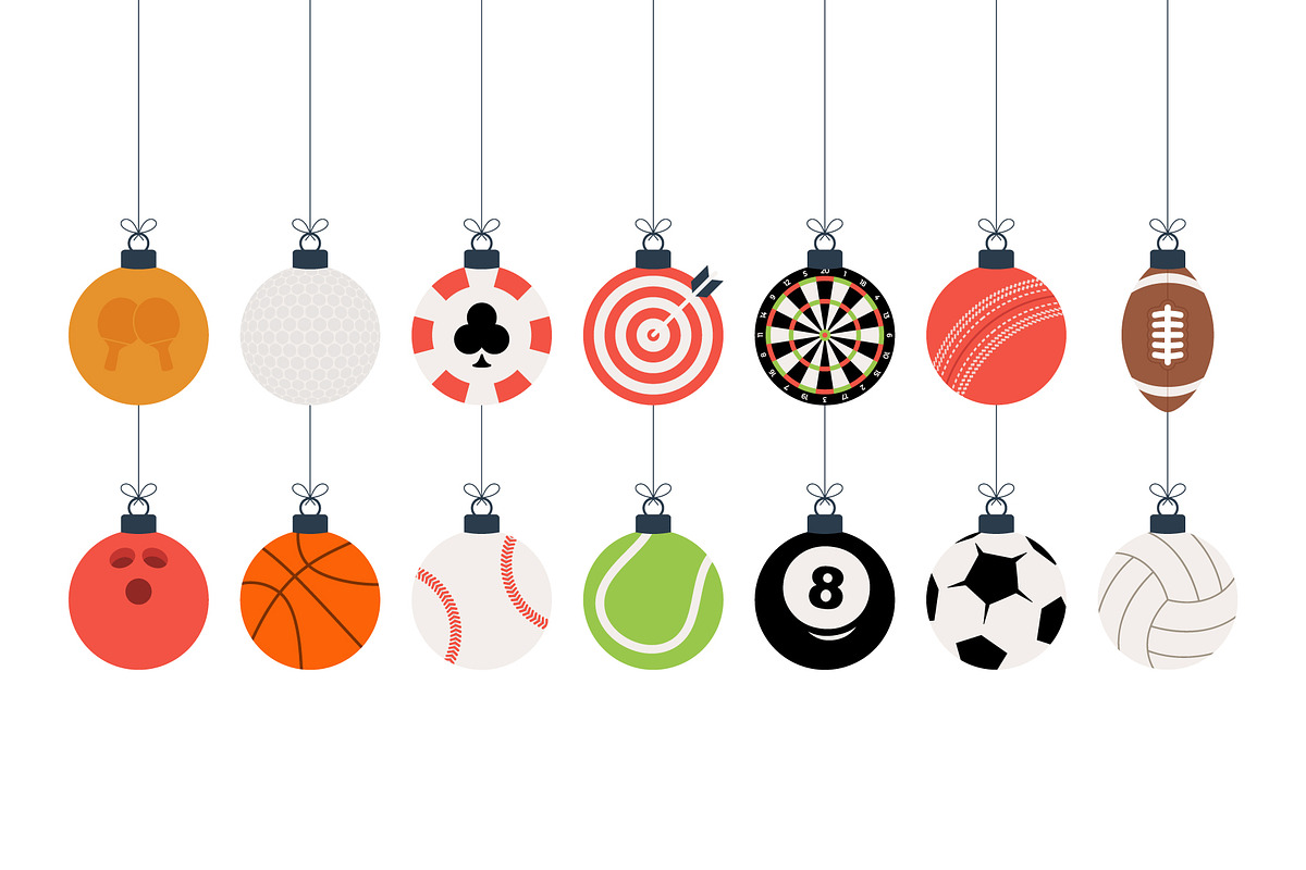 Christmas sport ball set, an Object Graphic by Lunarts Studio (Photo 4 of 6)