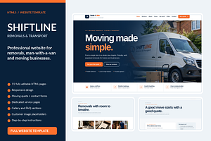 SHIFTLINE - Removals HTML Template, a HTML Template by Darweish Designs