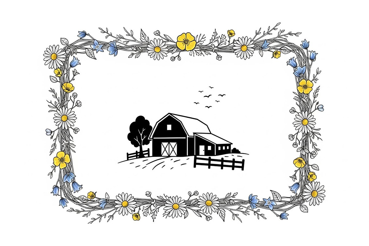 Rustic Floral Frame SVG Bundle, an Illustration by jahid234 (Photo 9 of 31)