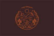 Desert Line Art Logo Badge, an Object Graphic by prasetyadavid (Thumbnail 2 of 4)