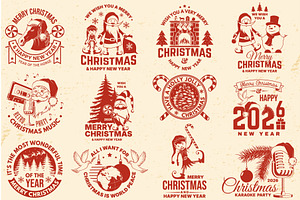 Merry Christmas & Happy New Year, an Illustration by sivVector