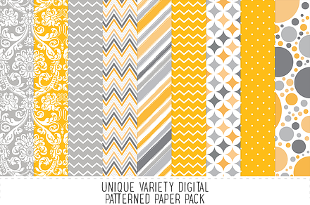 Jackie Yellow Pattern Paper Pack