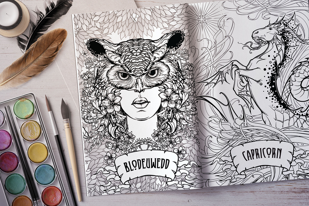 BESTIARY - Coloring Book, a Decorative Illustration by AntonPix Studio (Photo 7 of 20)