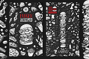 Burger menu. Hand-drawn. Chalk style, a Decorative Illustration by Margo Miller (Thumbnail 1 of 15)
