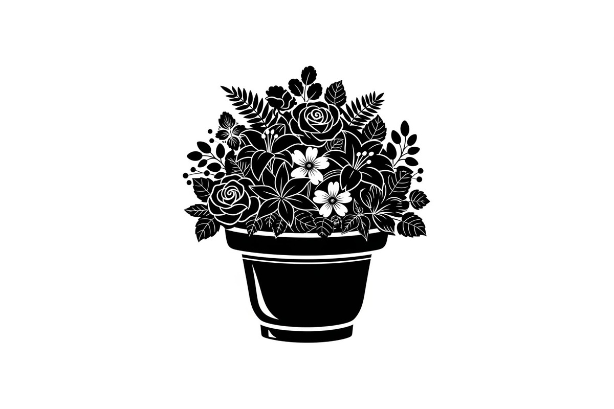 Flower Pot Silhouette Vector Bundle, an Illustration by jahid234 (Photo 17 of 49)