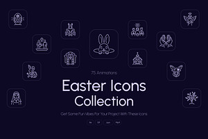 Animated Easter Icons Collection, an Icon by Prosymbols