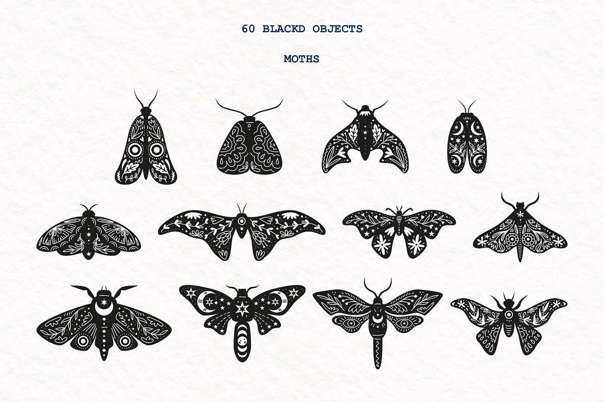 Mystic Moth | Vector collection, a Decorative Illustration by katieromanoff_art (Photo 5 of 22)
