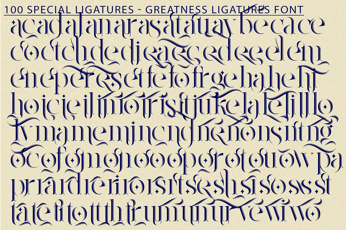 Greatness Ligatures Font, a Sans Serif Font by 177Studio (Photo 6 of 8)
