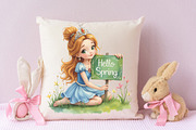 Hello Spring Angel Sublimation Png, an Illustration by RobertsArt (Thumbnail 4 of 7)
