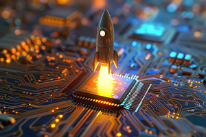 Rocket Launch on Microchip, a Technology Photo by Ales Munt
