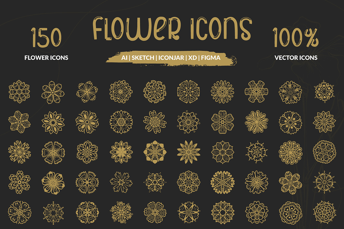 Flower Icons, a Duotone Icon by Brickclay (Photo 1 of 6)