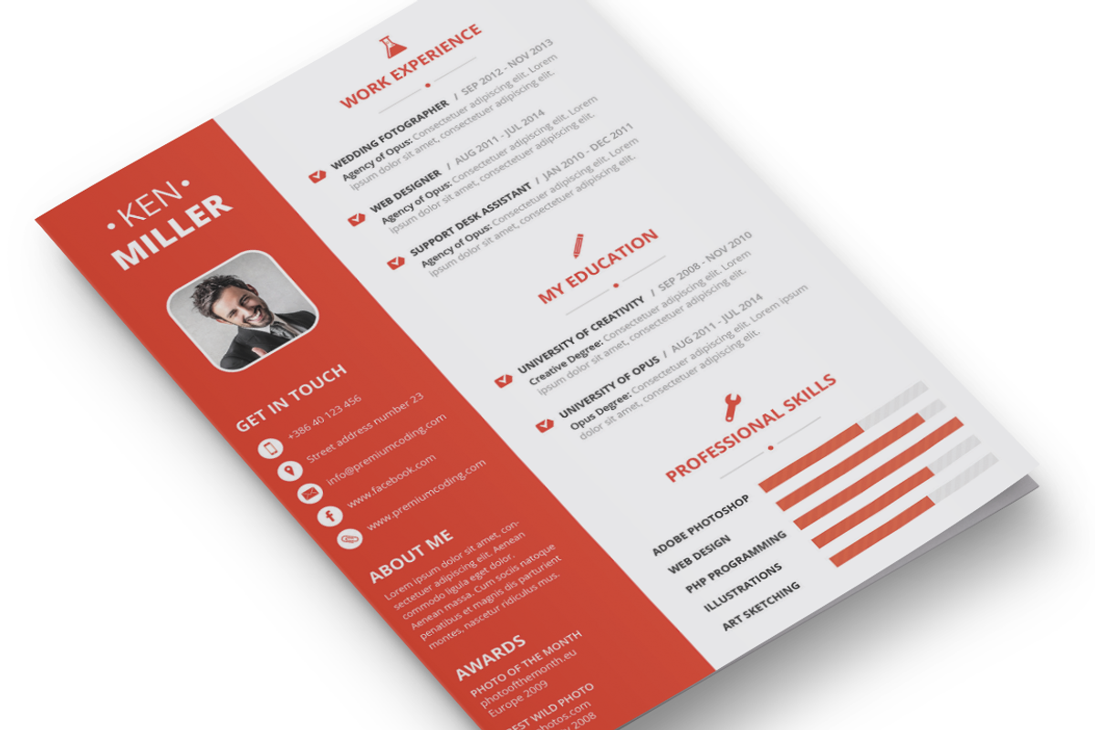 Minimal Resume Set in 6 Variations, a Resume Template by PremiumCoding (Photo 3 of 5)