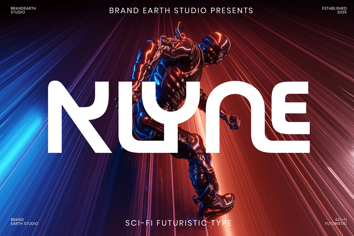 Klyne – Bold Futuristic Sci-Fi Font, a Sans Serif Font by Brand Earth (Photo 1 of 7)