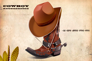 Cowboy Accessories Vector Icons