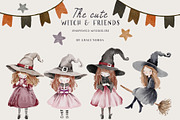 Cute Halloween watercolor clipart, a Seasonal Illustration by Grace Noboa Illustrations (Thumbnail 7 of 12)
