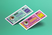 Pink Modern Music Fest Ticket, a Card Template by graphicook (Thumbnail 1 of 3)