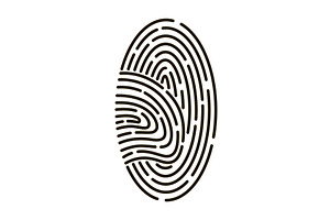 Fingerprint scanning icon, a Technology Illustration by the8monkey